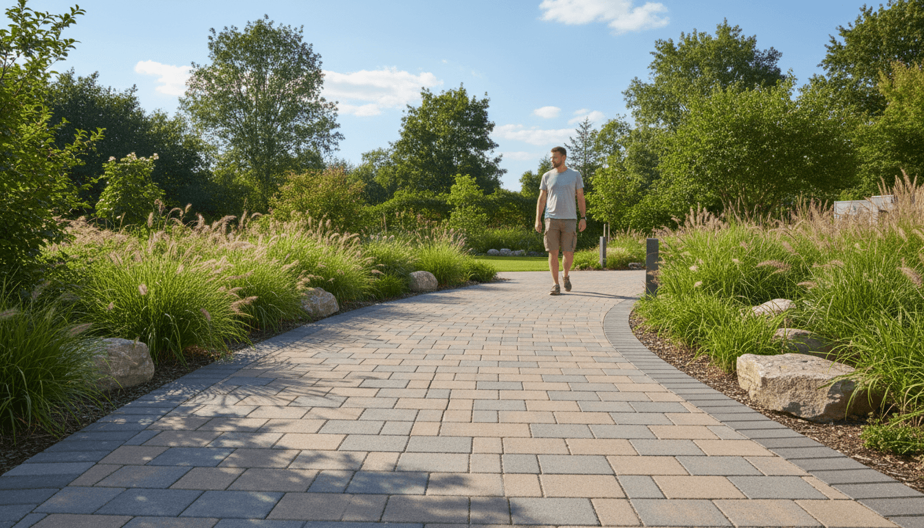Narrow cracked pathway replaced with a wide modern concrete walkway